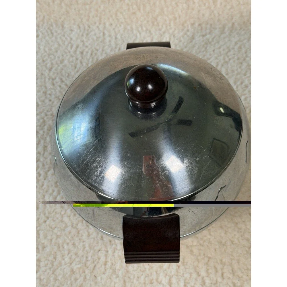 Vintage West Bend Penguin Chrome Hot/Cold Server Ice Bucket Bakelite Handles MCM